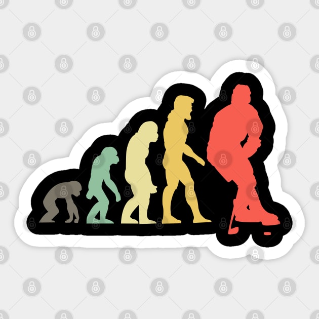 Ice Hockey Evolution Retro Design Hockey Player Sticker by Tesign2020